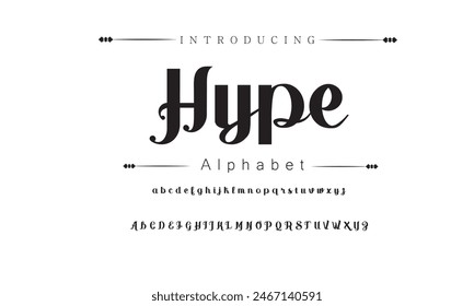 Vintage Font Design capital letter and number text alphabet set