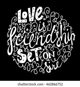 Vintage font for frendship black background illustration EPS 10