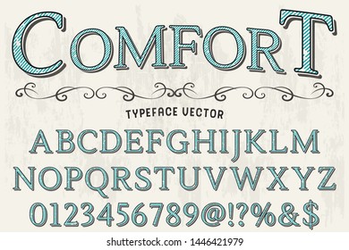 vintage font handcrafted typeface vector vintage named vintage comfort