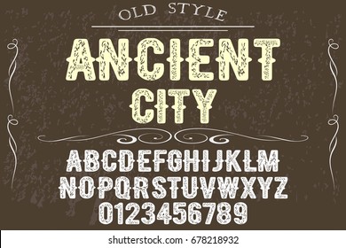 Vintage Font Handcrafted Vector Ancient City