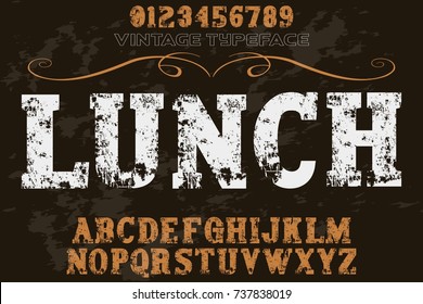Vintage Font handcrafted vector lunch