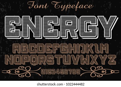 vintage font handcrafted vector named energy