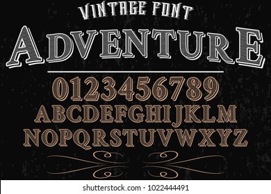 vintage font handcrafted vector named Adventure