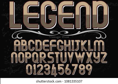Vintage Font handcrafted vector named legend
