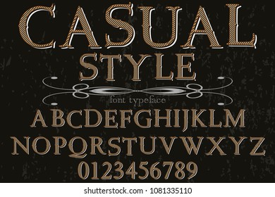 Vintage Font handcrafted vector named casual style
