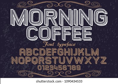 Vintage Font handcrafted vector named morning coffee