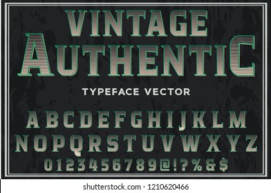 Vintage Font handcrafted vector named authentic