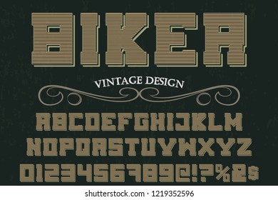 Vintage Font handcrafted vector named vintage biker