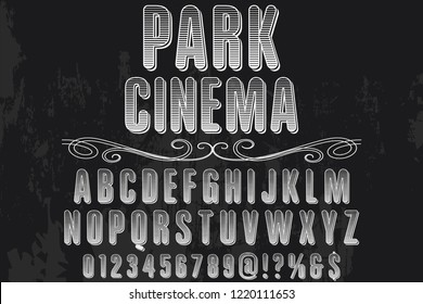 Vintage Font handcrafted vector named vintage park cinema
