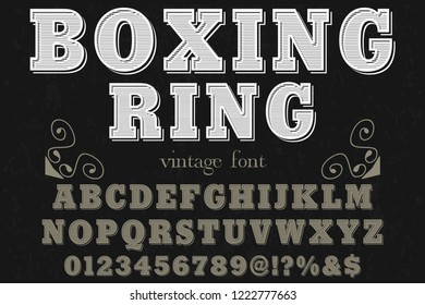 Vintage Font handcrafted vector named vintage boxing ring