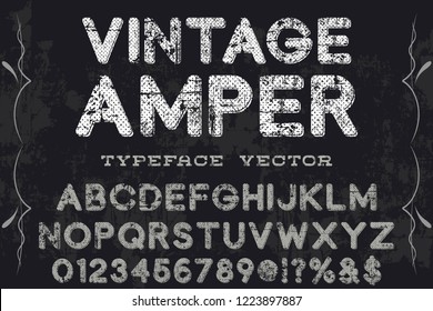 Vintage Font handcrafted vector named vintage amper