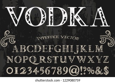 Vintage Font handcrafted vector named vintage vodka