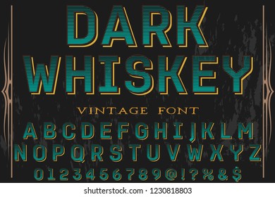Vintage Font handcrafted vector named vintage dark whiskey