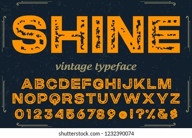 Vintage Font handcrafted vector named vintage shine