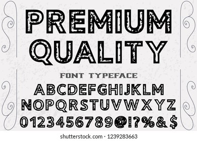 Vintage Font handcrafted vector named vintage premium quality