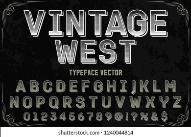 Vintage Font handcrafted vector named vintage west