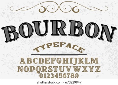vintage font handcrafted vector named bourbon