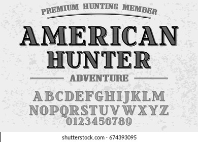 vintage font handcrafted vector named american hunter