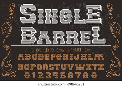 vintage font  handcrafted vector named single barrel