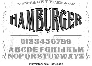 vintage font  handcrafted vector named hamburger