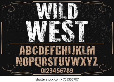 Vintage Font  Handcrafted Vector Named Wild West