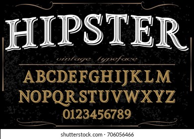 Vintage Font handcrafted vector named hipster