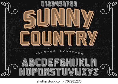 Vintage Font Handcrafted Vector Named Sunny Country