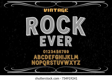 vintage font  handcrafted vector named rock ever