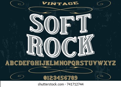 Vintage Font handcrafted vector named soft rock