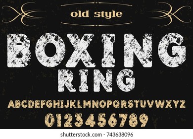 vintage font  handcrafted vector named boxing ring