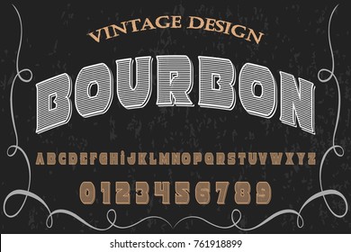 Vintage Font handcrafted vector named bourbon