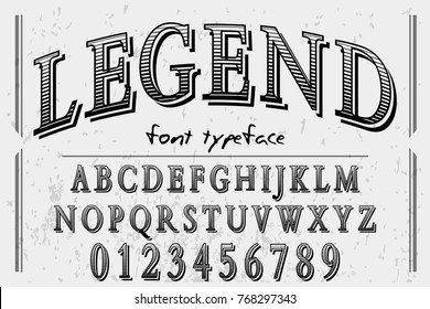 vintage font  handcrafted vector named legend and label  design