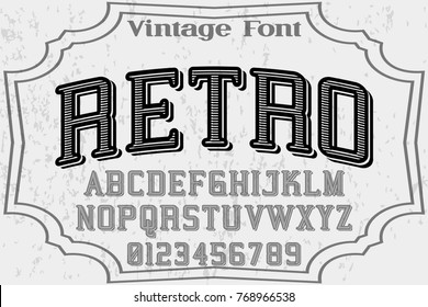 vintage font  handcrafted vector named  retro and label  design