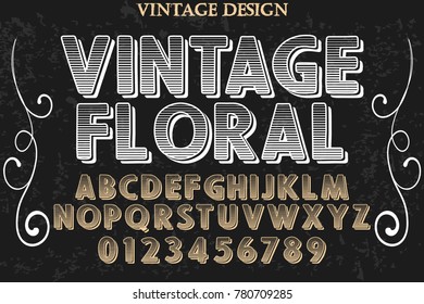 vintage font handcrafted vector named vintage floral