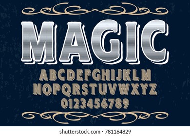 vintage font handcrafted vector named magic