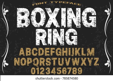 vintage font handcrafted vector named boxing ring