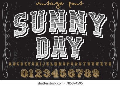 vintage font handcrafted vector named sunny day