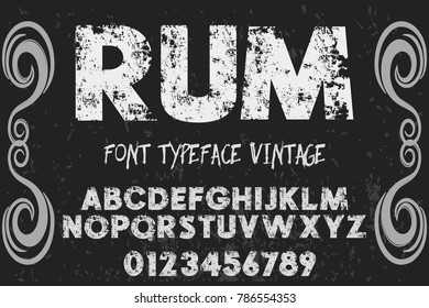 vintage font handcrafted vector named rum