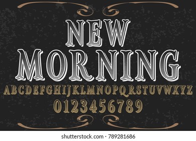 vintage font handcrafted vector named new morning