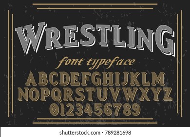 vintage font handcrafted vector named wrestling