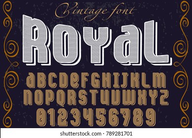 vintage font handcrafted vector named royal