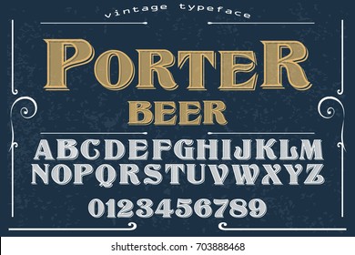 Vintage Font Handcrafted Vector Porter Beer