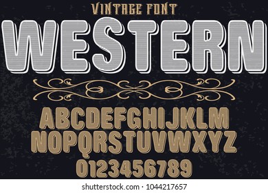 Vintage Font Typeface Vector Named Wanted Stock Vector (Royalty Free ...