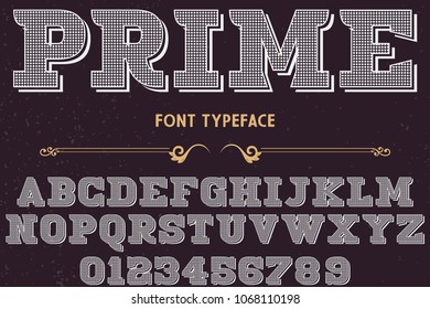Vintage Font handcrafted vector script alphabet,design handwritten named prime