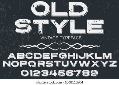 Vintage Font handcrafted vector script alphabet,design handwritten named old style