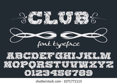 Vintage Font handcrafted vector script alphabet,design handwritten named club 