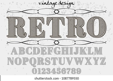 Vintage Font handcrafted vector script alphabet,design handwritten named retro