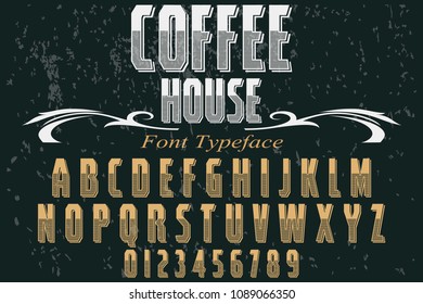 Vintage Font handcrafted vector script alphabet coffee house