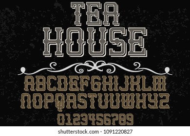 Vintage Font handcrafted vector script alphabet tea house