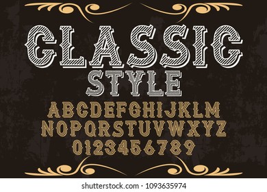 Vintage Font handcrafted vector script alphabet classic style